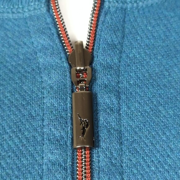Tommy Bahama Mens XL Blue Red Reversible Flipside 1/4 Zip Pullover Sweater - Picture 11 of 13